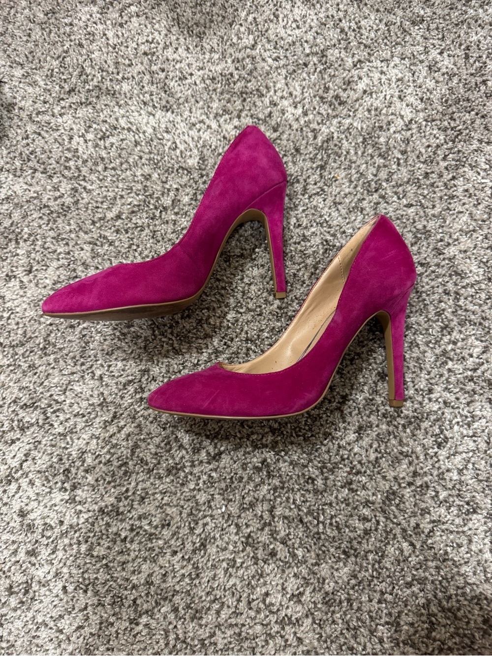 Jessica Simpson Fuchsia Suede Pointed Toe Stiletto Pumps